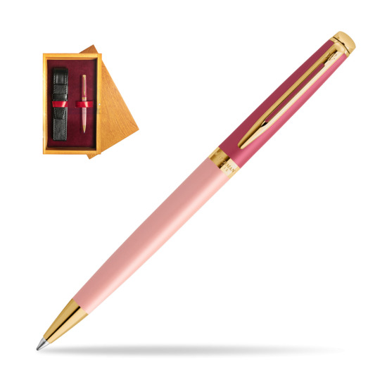 Waterman HÉMISPHÈRE COLOR-BLOCK PINK GT Penna a Sfera in single wooden box Honey Single Maroon