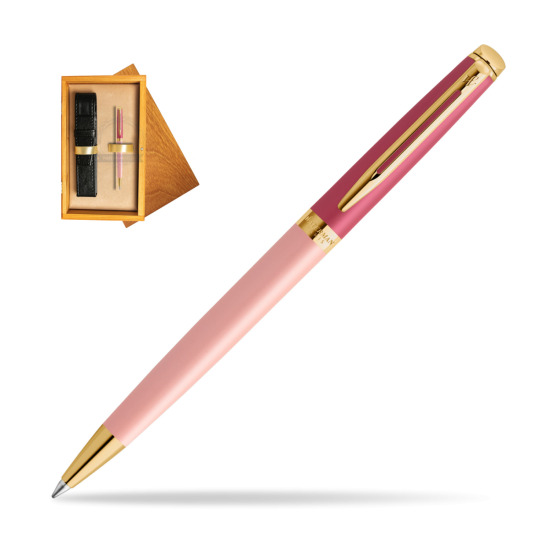 Waterman HÉMISPHÈRE COLOR-BLOCK PINK GT Penna a Sfera in single wooden box Honey Single Ecru