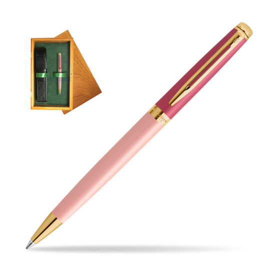 Waterman HÉMISPHÈRE COLOR-BLOCK PINK GT Penna a Sfera in single wooden box Honey Single Green