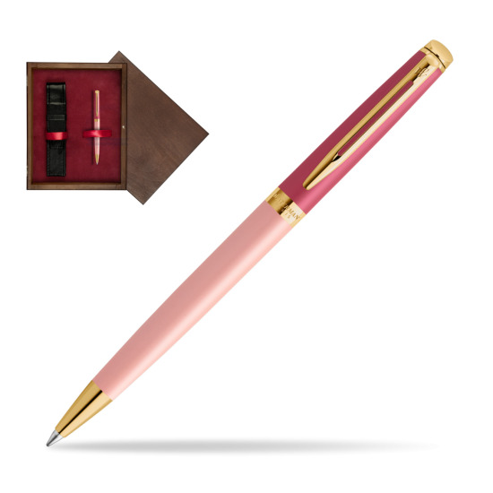 Waterman HÉMISPHÈRE COLOR-BLOCK PINK GT Penna a Sfera in single wooden box Wenge Single Maroon