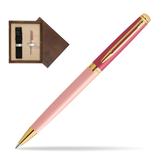 Waterman HÉMISPHÈRE COLOR-BLOCK PINK GT Penna a Sfera in single wooden box Wenge Single Ecru