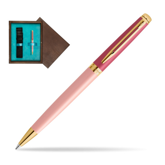 Waterman HÉMISPHÈRE COLOR-BLOCK PINK GT Penna a Sfera in single wooden box Wenge Single Turquoise 