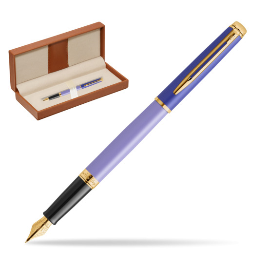 Waterman HÉMISPHÈRE COLOR-BLOCK PURPLE Penna Stilografica  in classic box brown