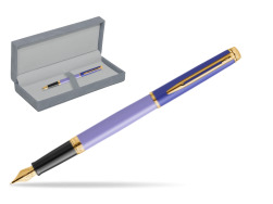 Waterman HÉMISPHÈRE COLOR-BLOCK PURPLE Penna Stilografica in suede box grey