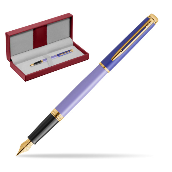 Waterman HÉMISPHÈRE COLOR-BLOCK PURPLE Stylo-plume in the red leather box