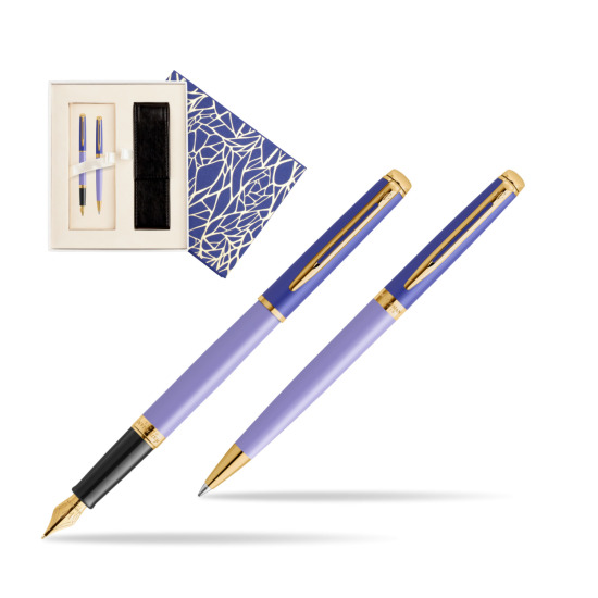 Waterman Penna Stilografica + Penna a Sfera HÉMISPHÈRE COLOR-BLOCK PURPLE  Universal Crystal Blue