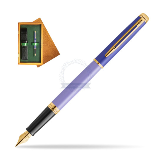 Waterman HÉMISPHÈRE COLOR-BLOCK PURPLE Penna Stilografica in single wooden box Honey Single Green