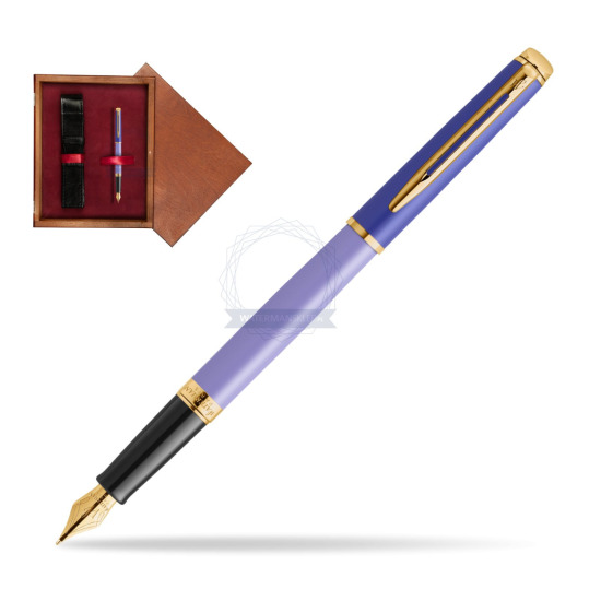 Waterman HÉMISPHÈRE COLOR-BLOCK PURPLE Penna Stilografica in single wooden box Mahogany Single Maroon