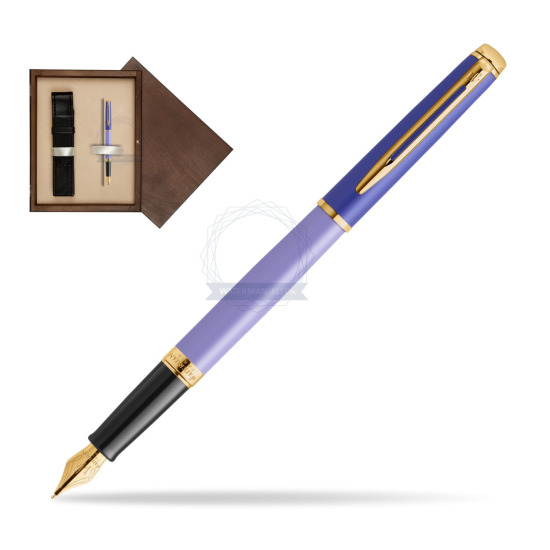 Waterman HÉMISPHÈRE COLOR-BLOCK PURPLE Penna Stilografica in single wooden box Wenge Single Ecru
