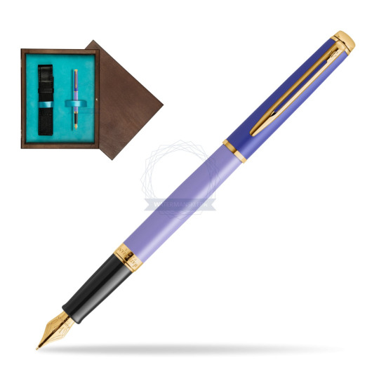 Waterman HÉMISPHÈRE COLOR-BLOCK PURPLE Penna Stilografica in single wooden box Wenge Single Turquoise 