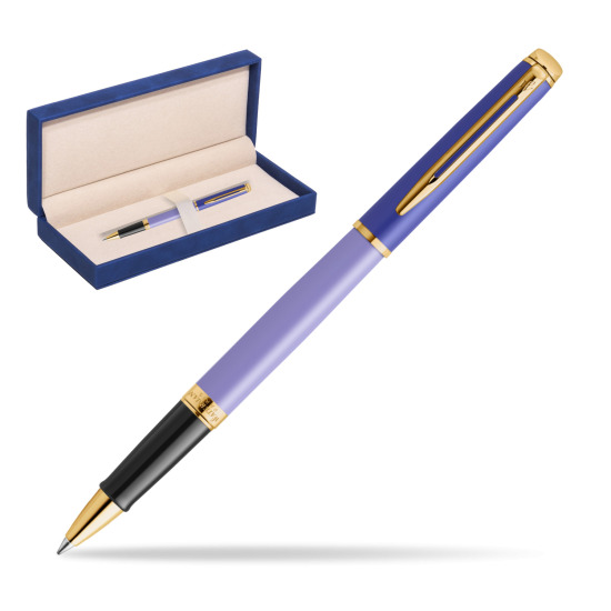 Waterman HÉMISPHÈRE COLOR-BLOCK PURPLE RollerPenna a Sfera in suede box navy blue