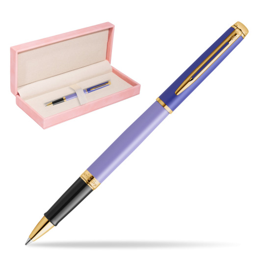Waterman HÉMISPHÈRE COLOR-BLOCK PURPLE RollerPenna a Sfera in suede box pink