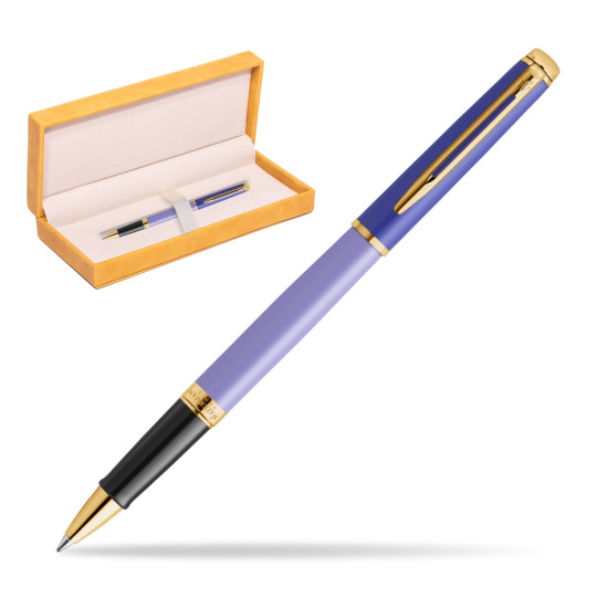 Waterman HÉMISPHÈRE COLOR-BLOCK PURPLE RollerPenna a Sfera in suede box yellow