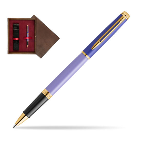 Waterman HÉMISPHÈRE COLOR-BLOCK PURPLE RollerPenna a Sfera in single wooden box Wenge Single Maroon