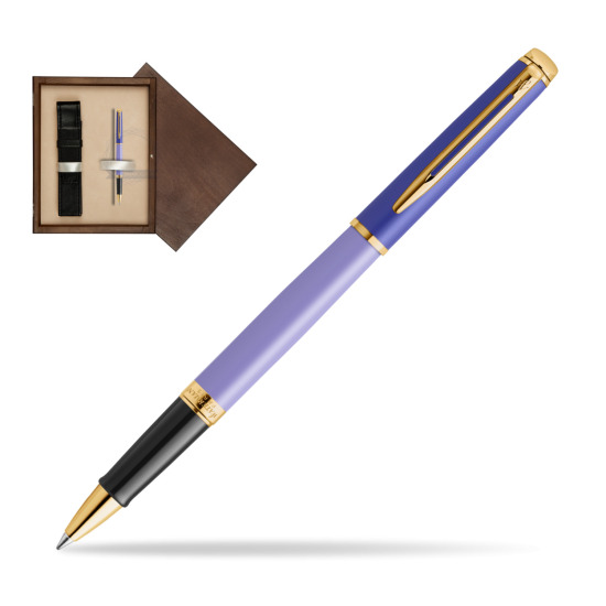 Waterman HÉMISPHÈRE COLOR-BLOCK PURPLE RollerPenna a Sfera in single wooden box Wenge Single Ecru