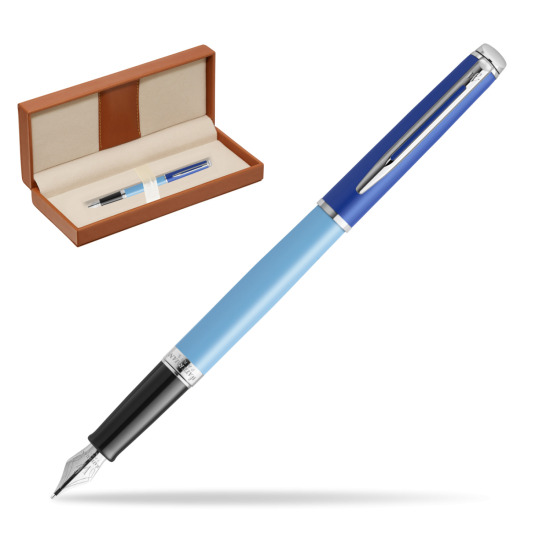 Waterman HÉMISPHÈRE COLOR-BLOCK BLUE Penna Stilografica  in classic box brown
