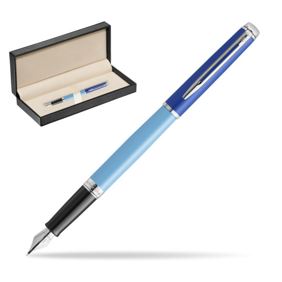 Waterman HÉMISPHÈRE COLOR-BLOCK BLUE Penna Stilografica in classic box pure black
