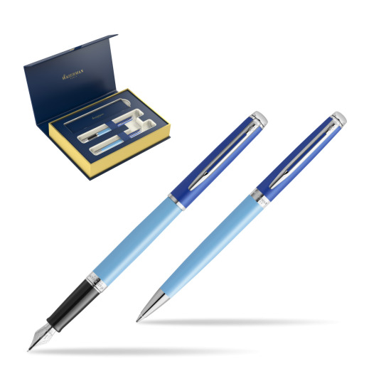 Waterman Penna Stilografica + Penna a Sfera HÉMISPHÈRE COLOR-BLOCK BLUE 