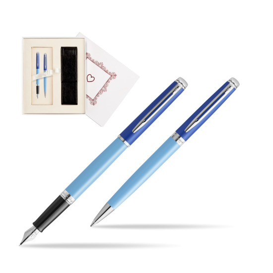 Waterman Penna Stilografica + Penna a Sfera HÉMISPHÈRE COLOR-BLOCK BLUE  "Pure Love"
