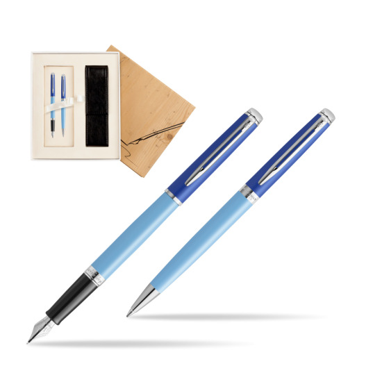Waterman Penna Stilografica + Penna a Sfera HÉMISPHÈRE COLOR-BLOCK BLUE in Standard 2
