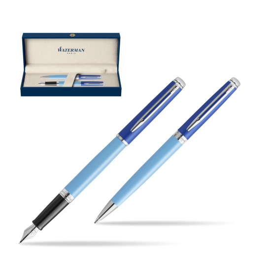Waterman Penna Stilografica + Penna a Sfera HÉMISPHÈRE COLOR-BLOCK BLUE 