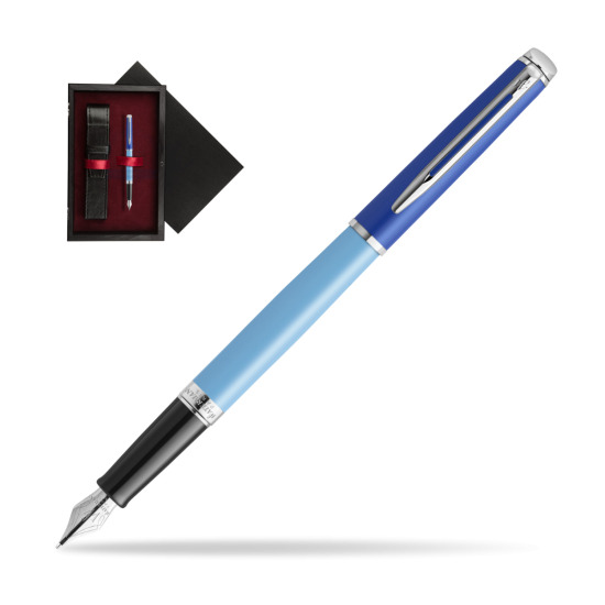 Waterman HÉMISPHÈRE COLOR-BLOCK BLUE Penna Stilografica in single wooden box Black Single Maroon