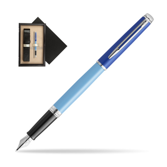 Waterman HÉMISPHÈRE COLOR-BLOCK BLUE Penna Stilografica in single wooden box Wenge Single Ecru