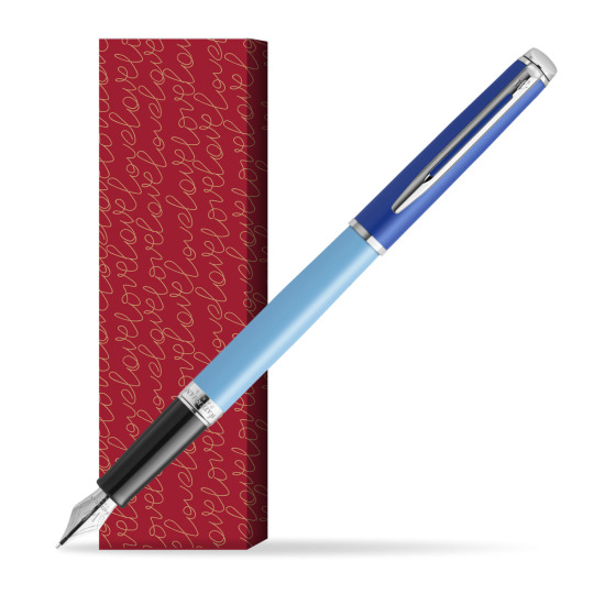 Waterman HÉMISPHÈRE COLOR-BLOCK BLUE Penna Stilografica in cover True Love
