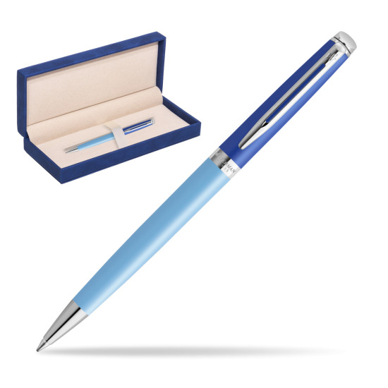 Waterman HÉMISPHÈRE COLOR-BLOCK BLUE Penna a Sfera in suede box navy blue