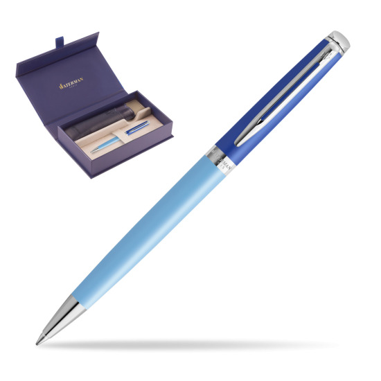 Waterman HÉMISPHÈRE COLOR-BLOCK BLUE Penna a Sfera in original Waterman box, slide-out case