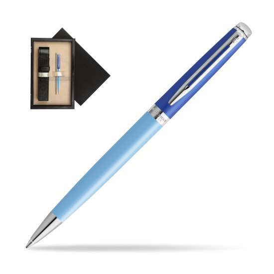 Waterman HÉMISPHÈRE COLOR-BLOCK BLUE Penna a Sfera in single wooden box Wenge Single Ecru