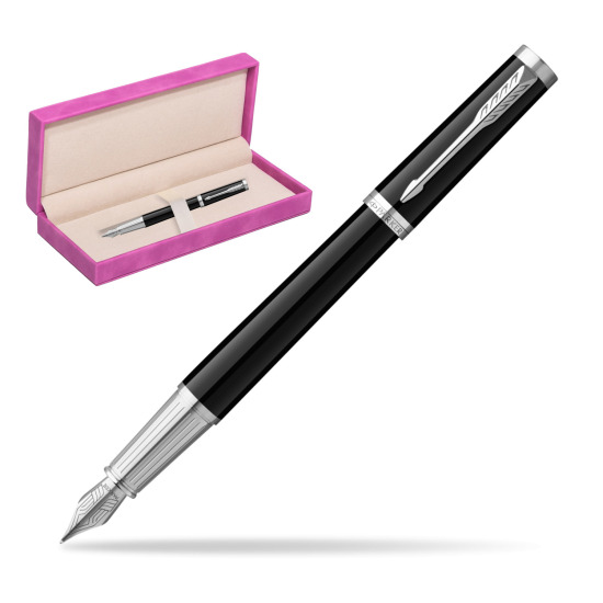 Parker Ingenuity Black CT Penna Stilografica in suede box fuchsia