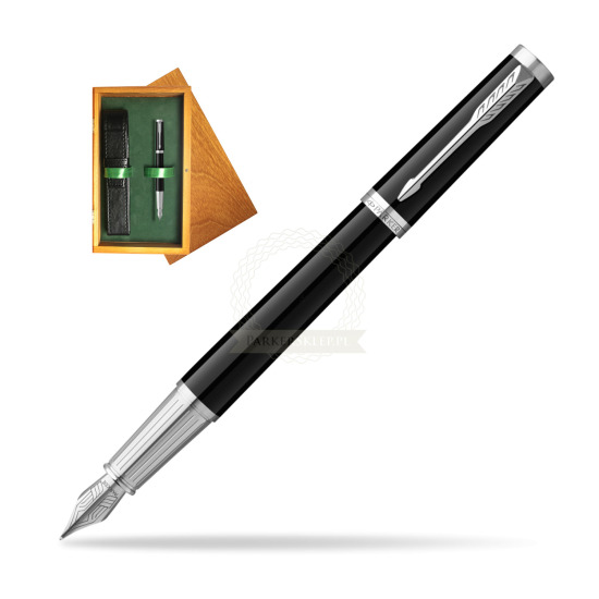 Parker Ingenuity Black CT Penna Stilografica in single wooden box Honey Single Green