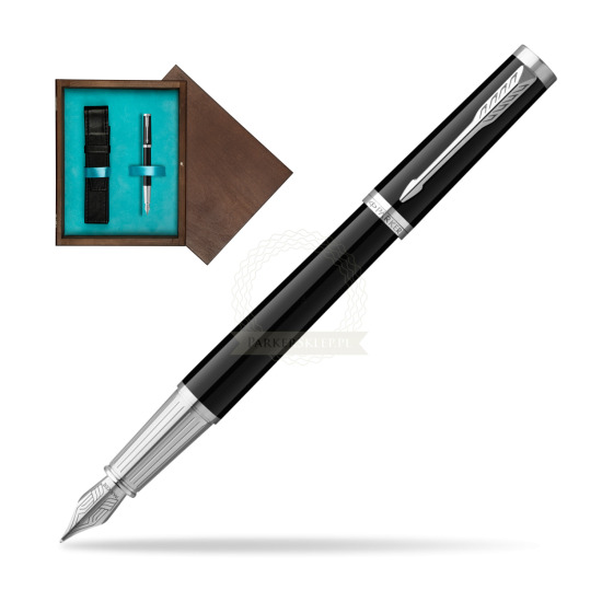 Parker Ingenuity Black CT Penna Stilografica in single wooden box Wenge Single Turquoise 