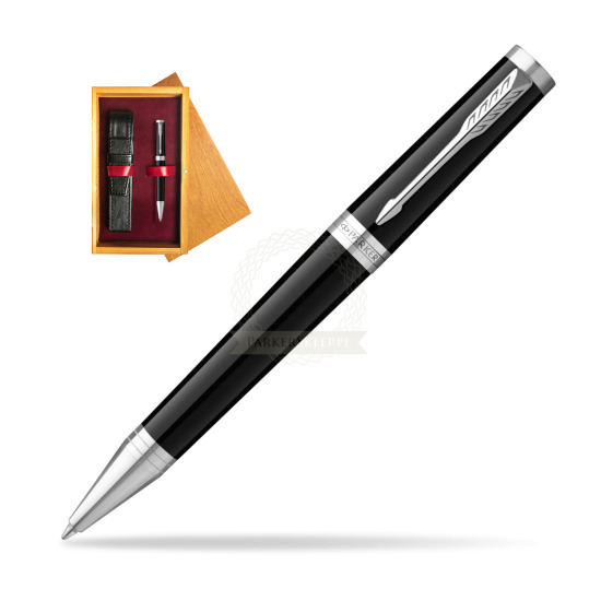 Parker Ingenuity Black CT Penna a Sfera in single wooden box Honey Single Maroon