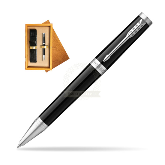 Parker Ingenuity Black CT Penna a Sfera in single wooden box Honey Single Ecru