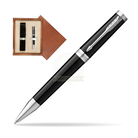 Parker Ingenuity Black CT Penna a Sfera in single wooden box Mahogany Single Ecru