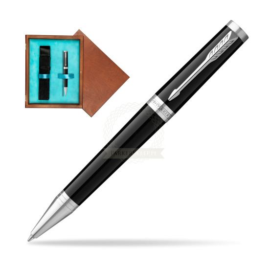 Parker Ingenuity Black CT Penna a Sfera in single wooden box Mahogany Single Turquoise 