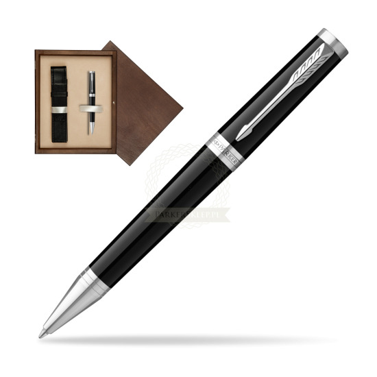 Parker Ingenuity Black CT Penna a Sfera in single wooden box Wenge Single Ecru