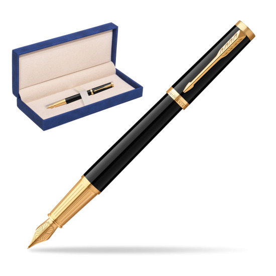 Parker Ingenuity Black GT Penna Stilografica in suede box navy blue