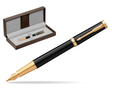 Parker Ingenuity Black GT Penna Stilografica in the brown leather box