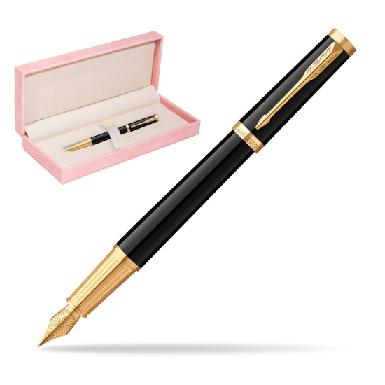 Parker Ingenuity Black GT Penna Stilografica in suede box pink