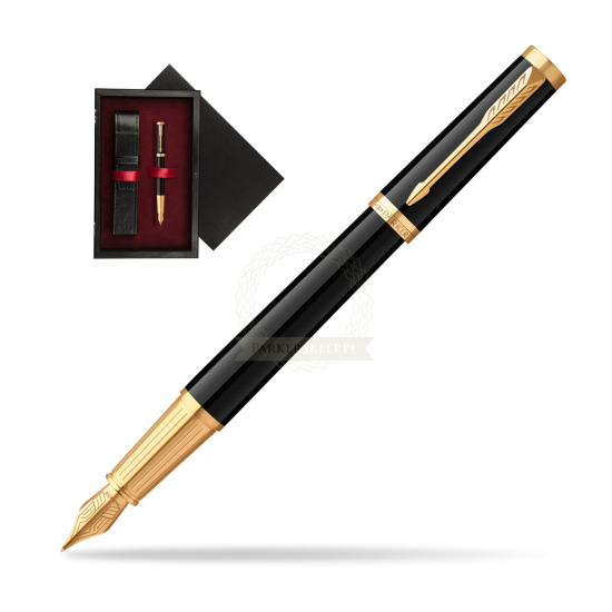Parker Ingenuity Black GT Penna Stilografica in single wooden box Black Single Maroon