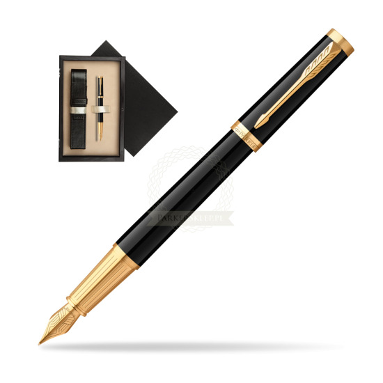 Parker Ingenuity Black GT Penna Stilografica in single wooden box Wenge Single Ecru