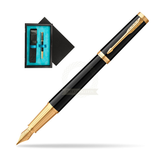 Parker Ingenuity Black GT Penna Stilografica in single wooden box Black Single Turquoise