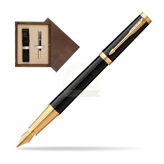 Parker Ingenuity Black GT Penna Stilografica in single wooden box Wenge Single Ecru
