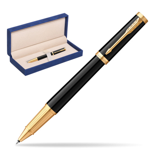 Parker Ingenuity Black GT Penna Rollerball in suede box navy blue