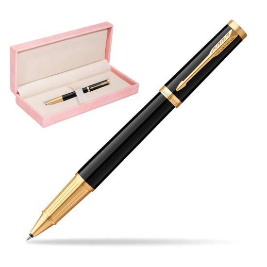 Parker Ingenuity Black GT Penna Rollerball in suede box pink