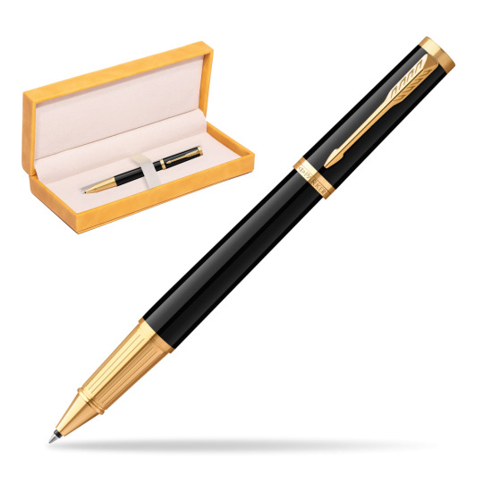 Parker Ingenuity Black GT Penna Rollerball in suede box yellow