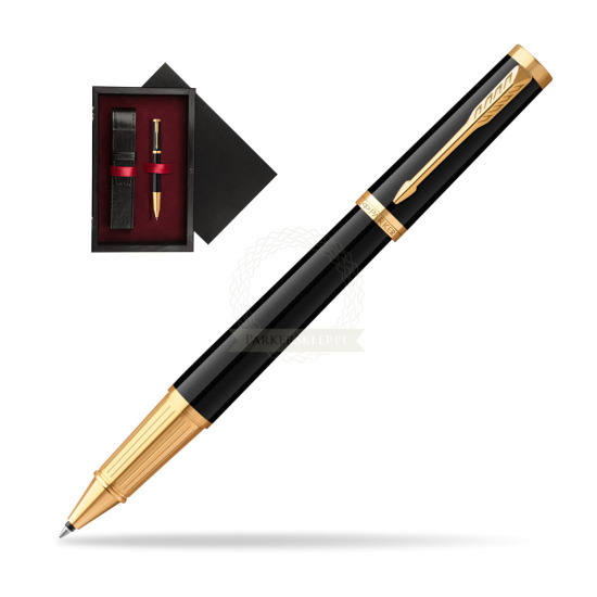 Parker Ingenuity Black GT Penna Rollerball in single wooden box Black Single Maroon